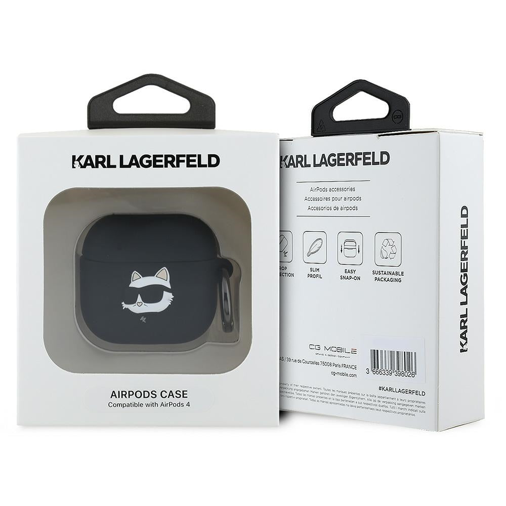 Karl Lagerfeld 3D Choupette's Head deksel for Apple AirPods 4, Svart