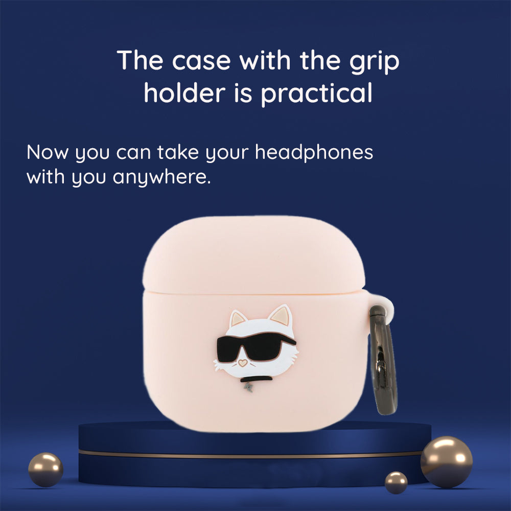 Karl Lagerfeld 3D Karl & Choupette's Heads deksel for Apple AirPods 4, Svart