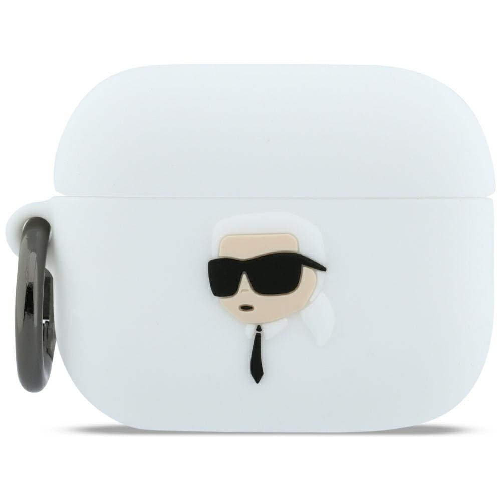 Karl Lagerfeld 3D Karl's Head deksel for Apple AirPods Pro 3, Hvit