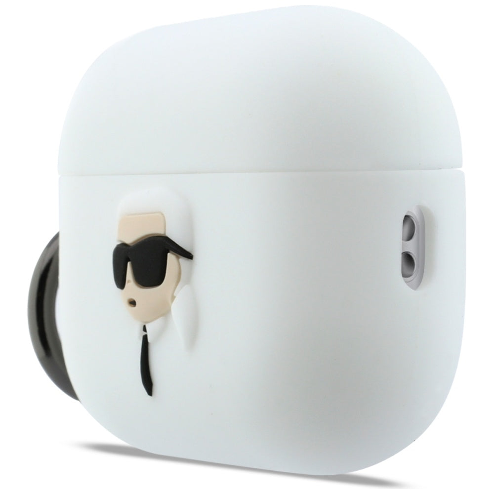 Karl Lagerfeld 3D Karl's Head deksel for Apple AirPods Pro 3, Hvit