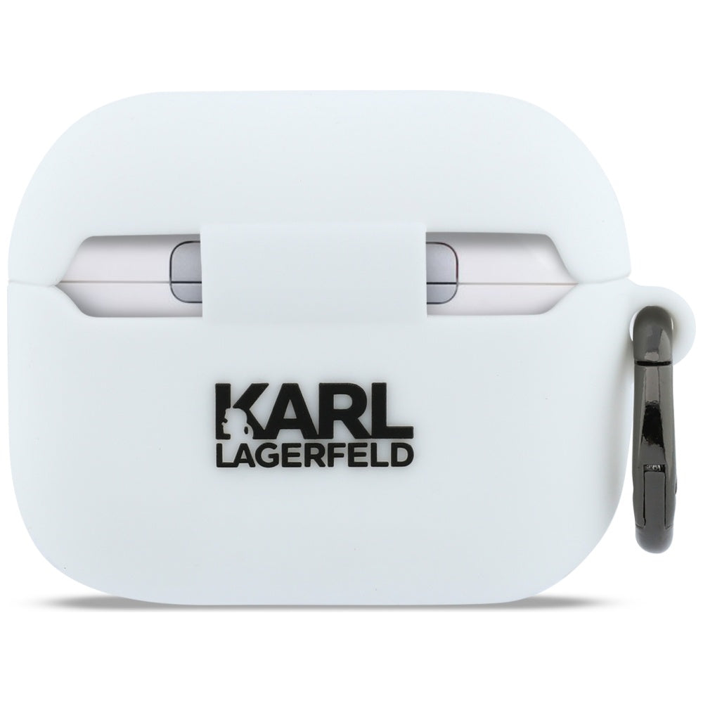 Karl Lagerfeld 3D Karl's Head deksel for Apple AirPods Pro 3, Hvit