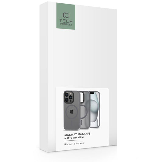 MagSafe-etui for Apple iPhone 15 Pro Max, Tech-Protect, Magmat, grå
