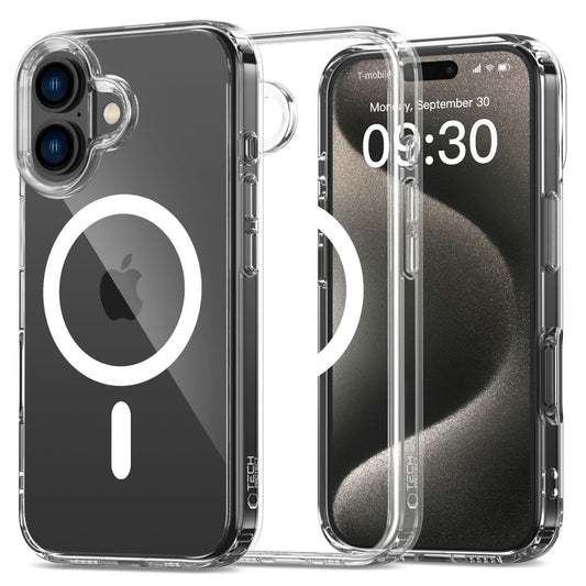 MagSafe-etui for Apple iPhone 16, Tech-Protect, Flexair Hybrid, gjennomsiktig
