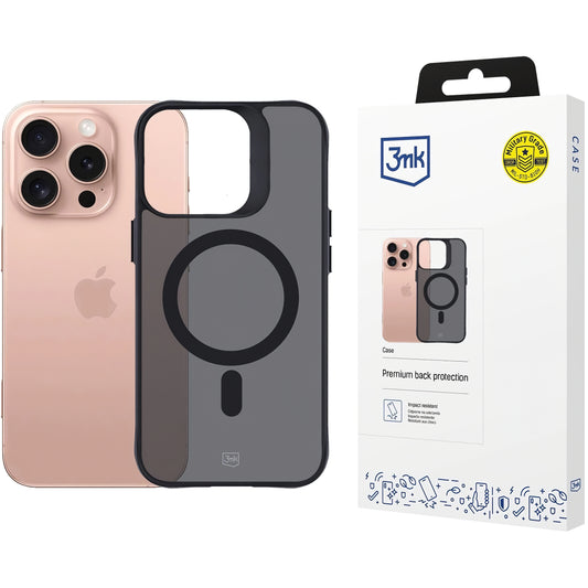 MagSafe-etui for Apple iPhone 16 Pro, 3MK, Smoke MagCase, svart