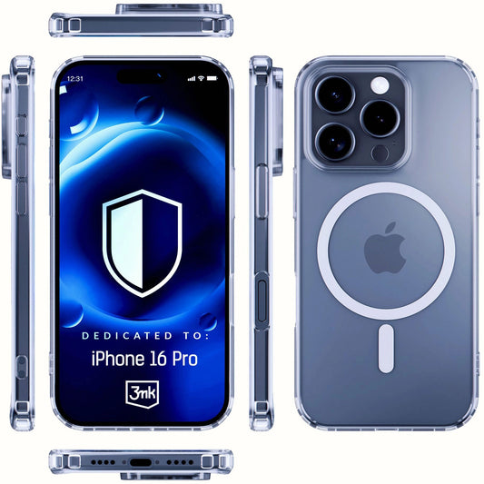 MagSafe-etui for Apple iPhone 16 Pro, 3MK, MagCase, gjennomsiktig
