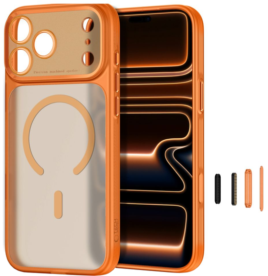 MagSafe-deksel for Apple iPhone 18 Pro Max / 17 Pro Max, Tech-Protect, MagPrime CC, Matt Oransje