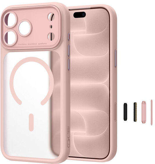 MagSafe-deksel til Apple iPhone 18 Pro / 17 Pro, Tech-Protect, MagPeak CC, matt rosa