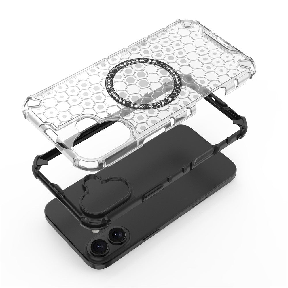 MagSafe-deksel for Apple iPhone 16, Techsuit, HoneyComb Shield, Blå