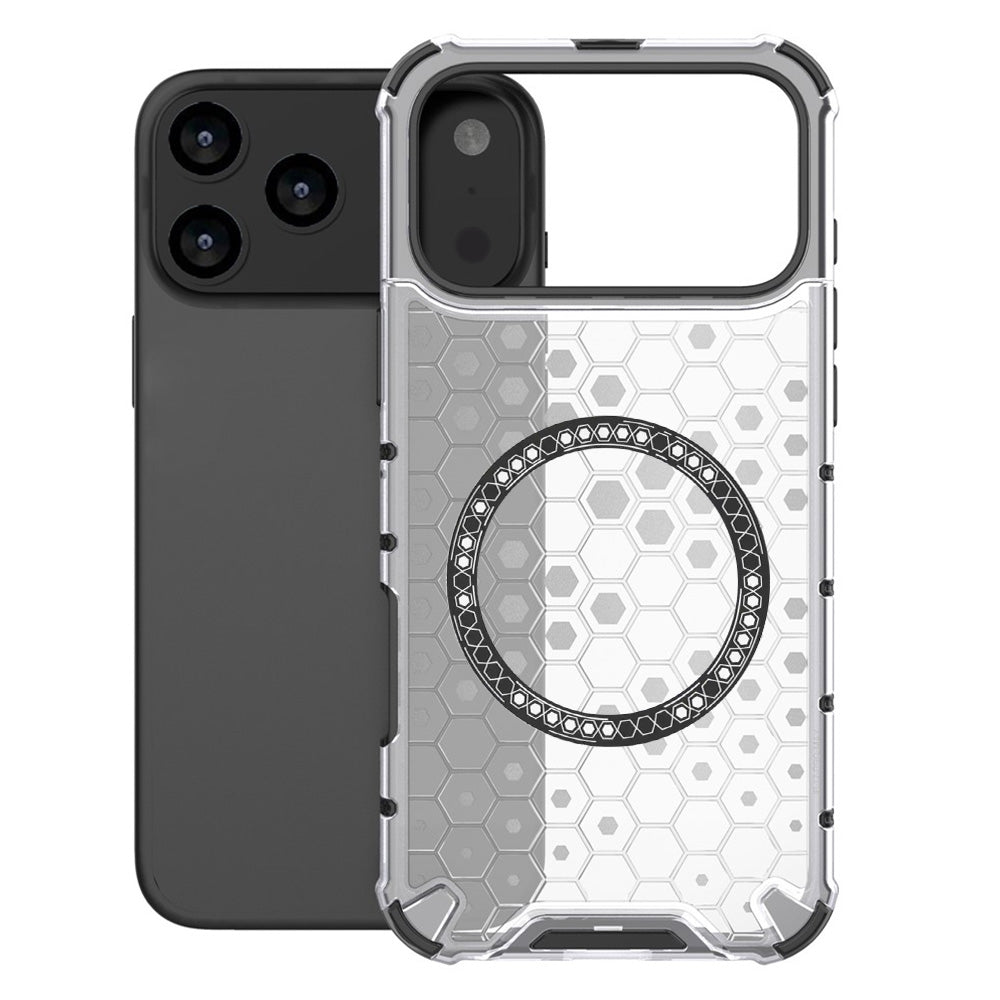 MagSafe-deksel for Apple iPhone 17 Pro, Techsuit, HoneyComb Shield, Hvit