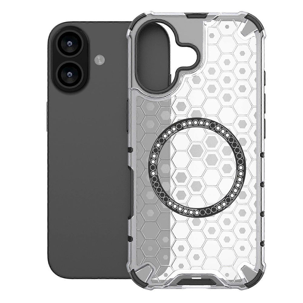 MagSafe deksel for Apple iPhone 17, Techsuit, HoneyComb Shield, Hvit