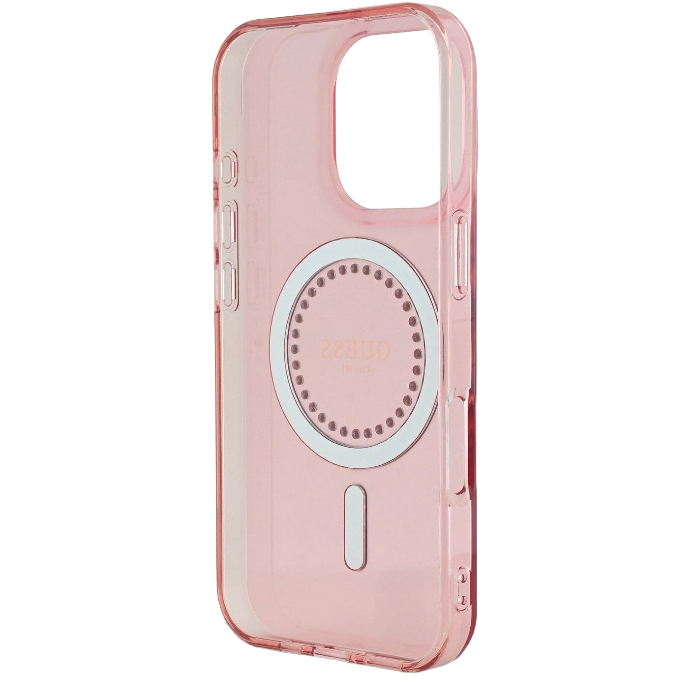 MagSafe-deksel for Apple iPhone 16 Pro Max, Guess, IML Rhinestones Ring, Rosa GUHMP16XPFTDTEP