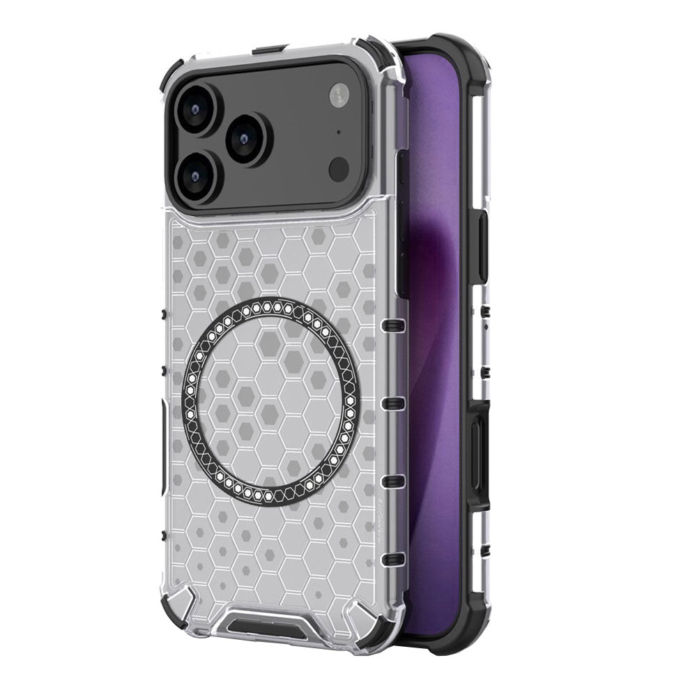 MagSafe-deksel for Apple iPhone 17 Pro, Techsuit, HoneyComb Shield, Hvit