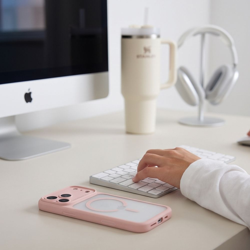 MagSafe-deksel til Apple iPhone 18 Pro / 17 Pro, Tech-Protect, MagPeak CC, matt rosa