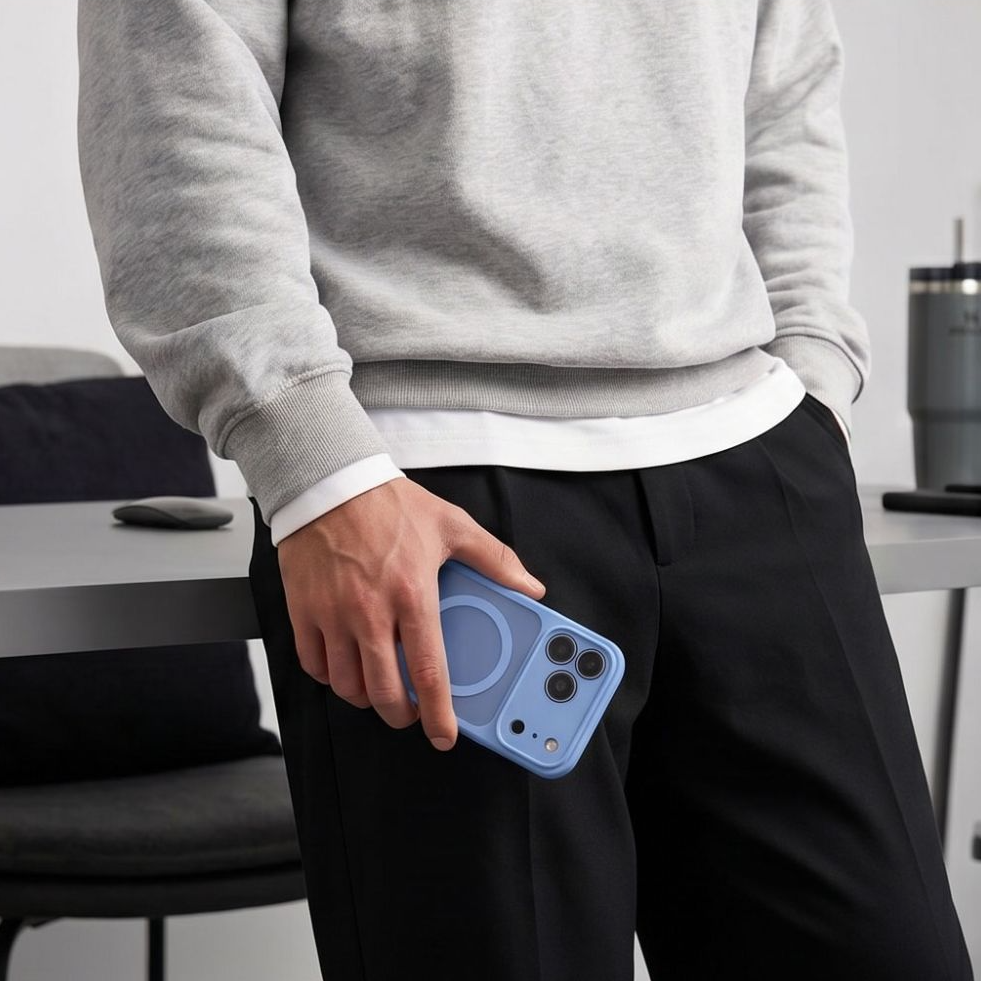 MagSafe-deksel for Apple iPhone 18 Pro / 17 Pro, Tech-Protect, BasicMag, Matt blå