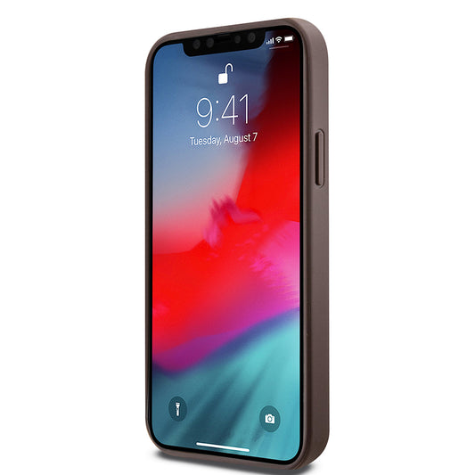 MagSafe-deksel for Apple iPhone 12 / 12 Pro, Guess, 4G Ring Classic Logo, Brun