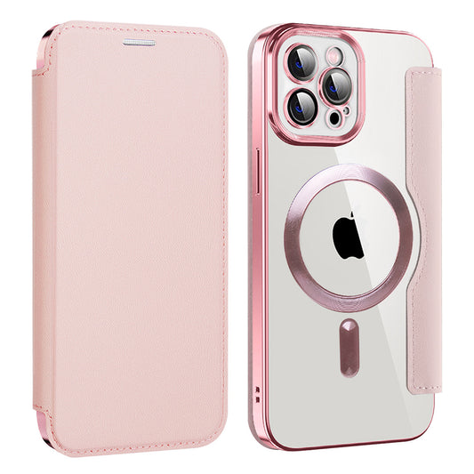MagSafe-deksel for Apple iPhone 12 Pro, Techsuit, SmartMag Book, Rosa