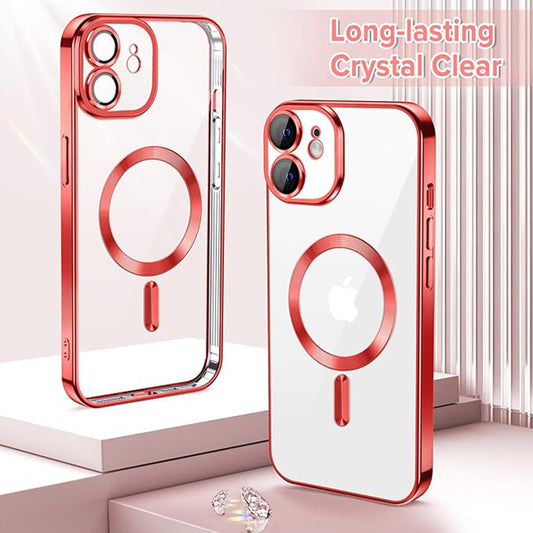 MagSafe-deksel for Apple iPhone 12, Techsuit, Luxury Crystal, Rød