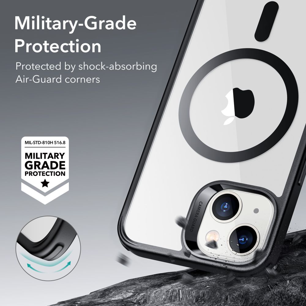 MagSafe-deksel for Apple iPhone 14 / 13, ESR, Classic Hybrid, Svart Transparent