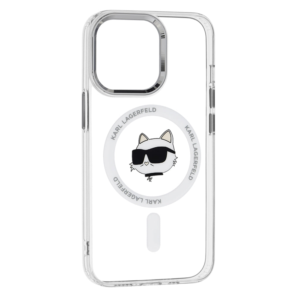 MagSafe-deksel for Apple iPhone 13 Pro, Karl Lagerfeld, IML Metal Choupette's Head, Hvit