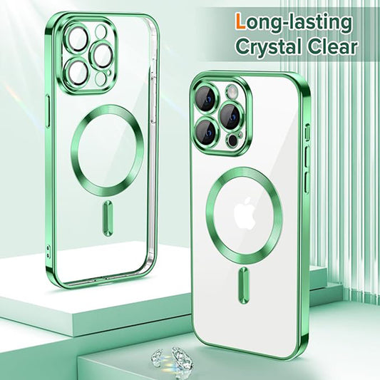 MagSafe-deksel for Apple iPhone 13 Pro, Techsuit, Luxury Crystal, Lys grønn
