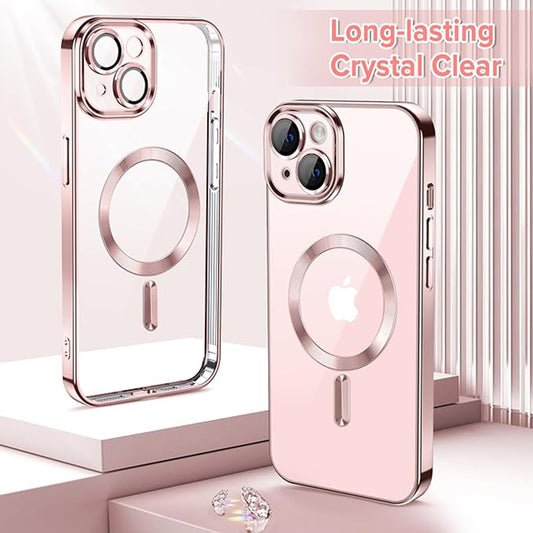 MagSafe-deksel for Apple iPhone 13, Techsuit, Luxury Crystal, Rosa