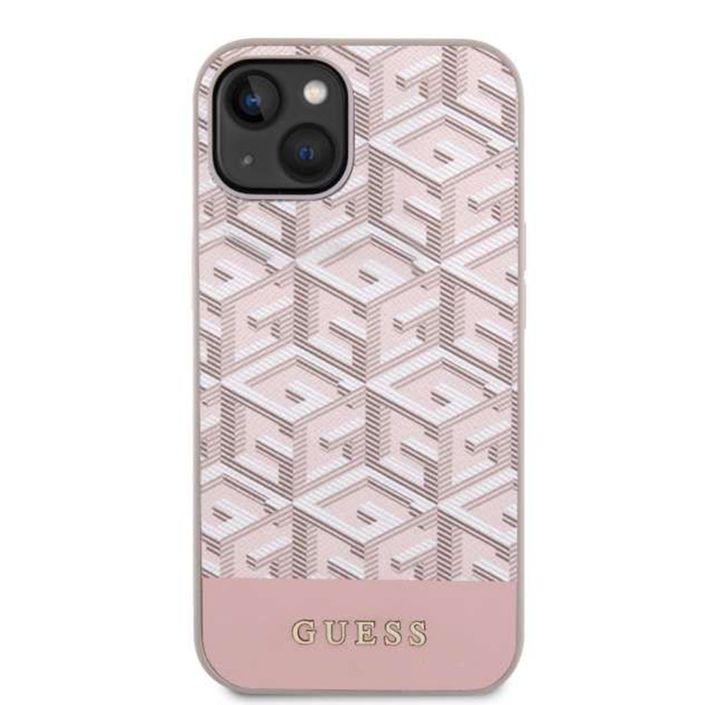MagSafe deksel for Apple iPhone 14, Guess, GCube Stripes, Rosa