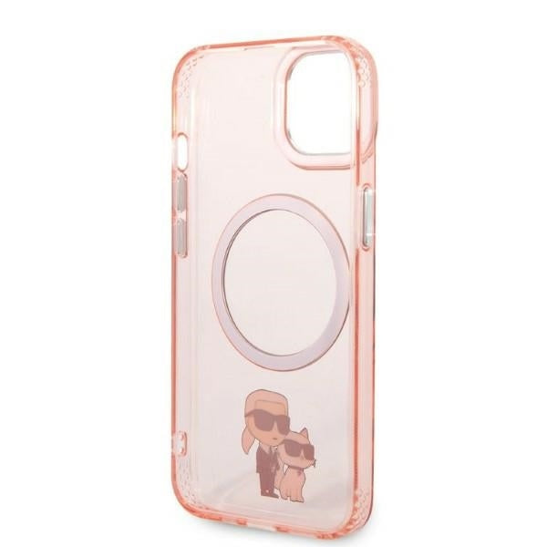 MagSafe-deksel for Apple iPhone 14, Karl Lagerfeld, Ikonik Karl & Choupette, Rosa