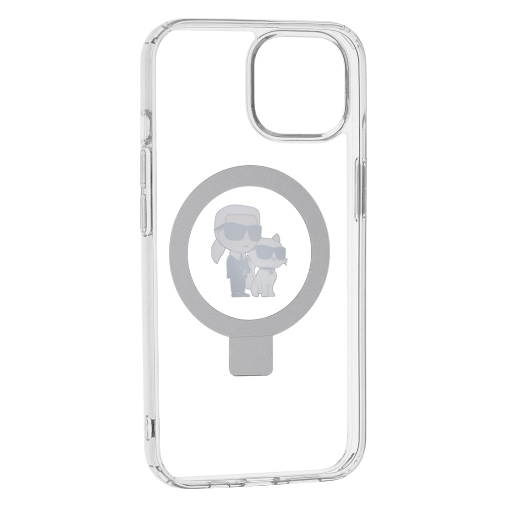 MagSafe-deksel for Apple iPhone 14, Karl Lagerfeld, Ring Stand Karl & Choupette, Hvit