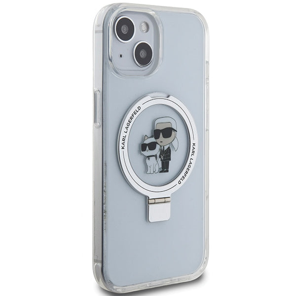 MagSafe-deksel for Apple iPhone 14, Karl Lagerfeld, Ring Stand Karl & Choupette, Hvit