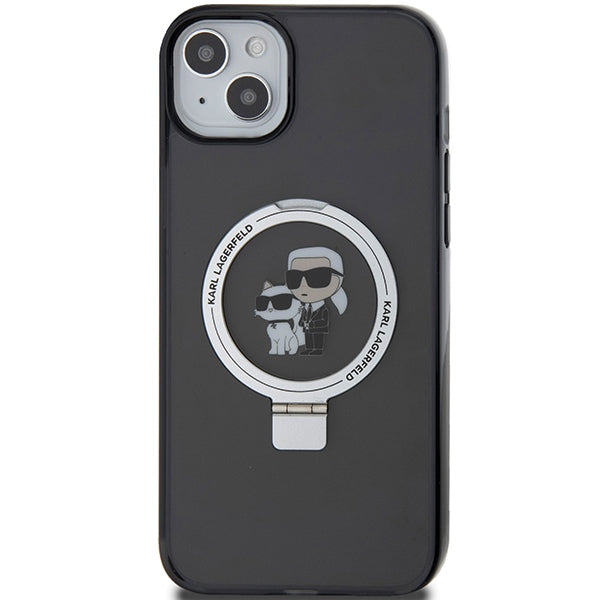 MagSafe-deksel for Apple iPhone 14, Karl Lagerfeld, Ring Stand Karl & Choupette, Svart