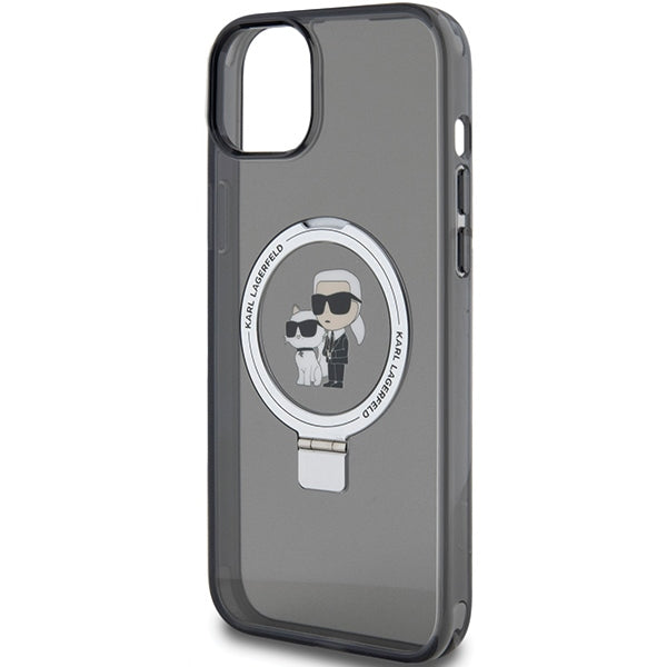 MagSafe-deksel for Apple iPhone 14, Karl Lagerfeld, Ring Stand Karl & Choupette, Svart