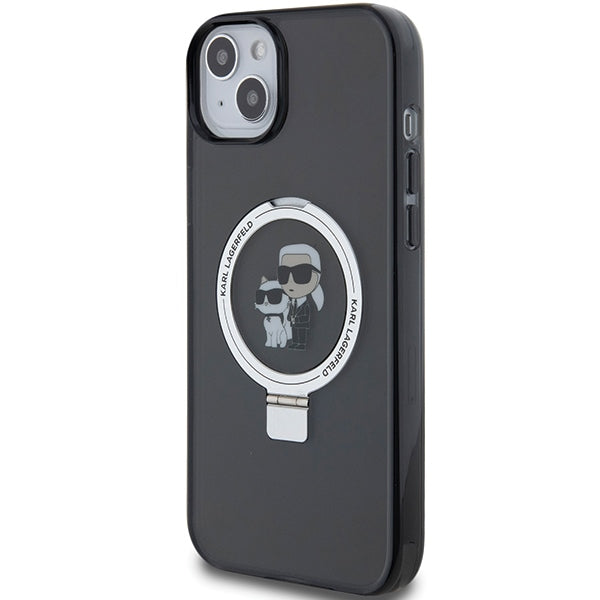 MagSafe-deksel for Apple iPhone 14, Karl Lagerfeld, Ring Stand Karl & Choupette, Svart
