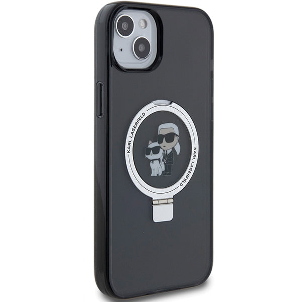 MagSafe-deksel for Apple iPhone 14, Karl Lagerfeld, Ring Stand Karl & Choupette, Svart