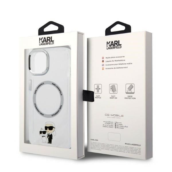 MagSafe-deksel for Apple iPhone 14 Plus, Karl Lagerfeld, Ikonik Karl & Choupette, Gjennomsiktig