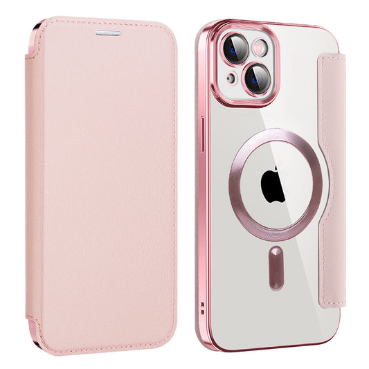 MagSafe-deksel for Apple iPhone 14 Plus, Techsuit, SmartMag Book, Rosa