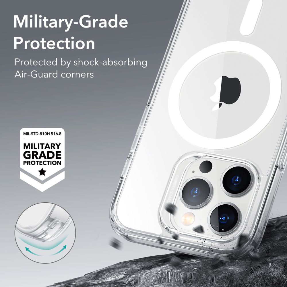 MagSafe-deksel for Apple iPhone 14 Pro, ESR, Classic Hybrid, Gjennomsiktig