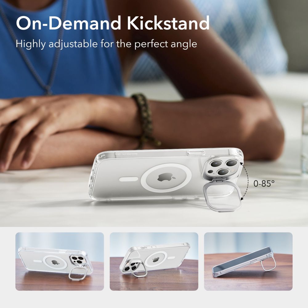 MagSafe-deksel for Apple iPhone 14 Pro, ESR, Classic Kickstand, Gjennomsiktig