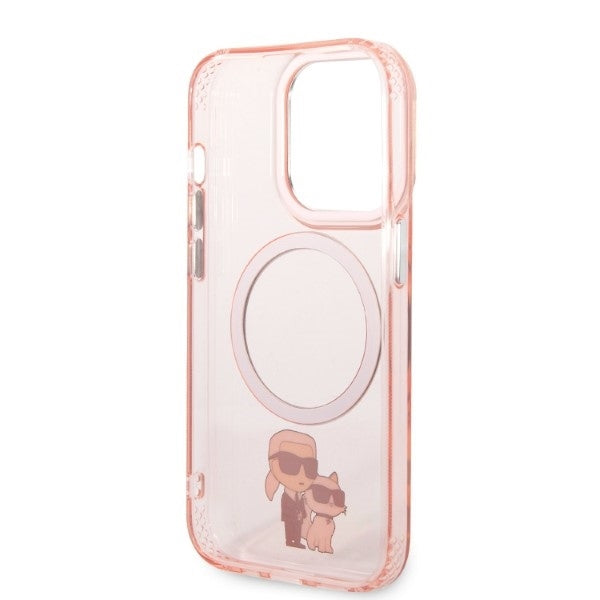 MagSafe-deksel for Apple iPhone 14 Pro, Karl Lagerfeld, Ikonik Karl & Choupette, Rosa