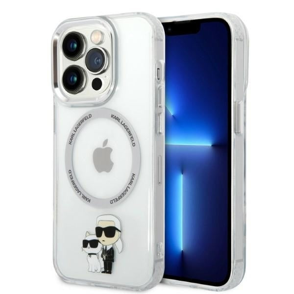 MagSafe-deksel for Apple iPhone 14 Pro, Karl Lagerfeld, Ikonik Karl & Choupette, Gjennomsiktig