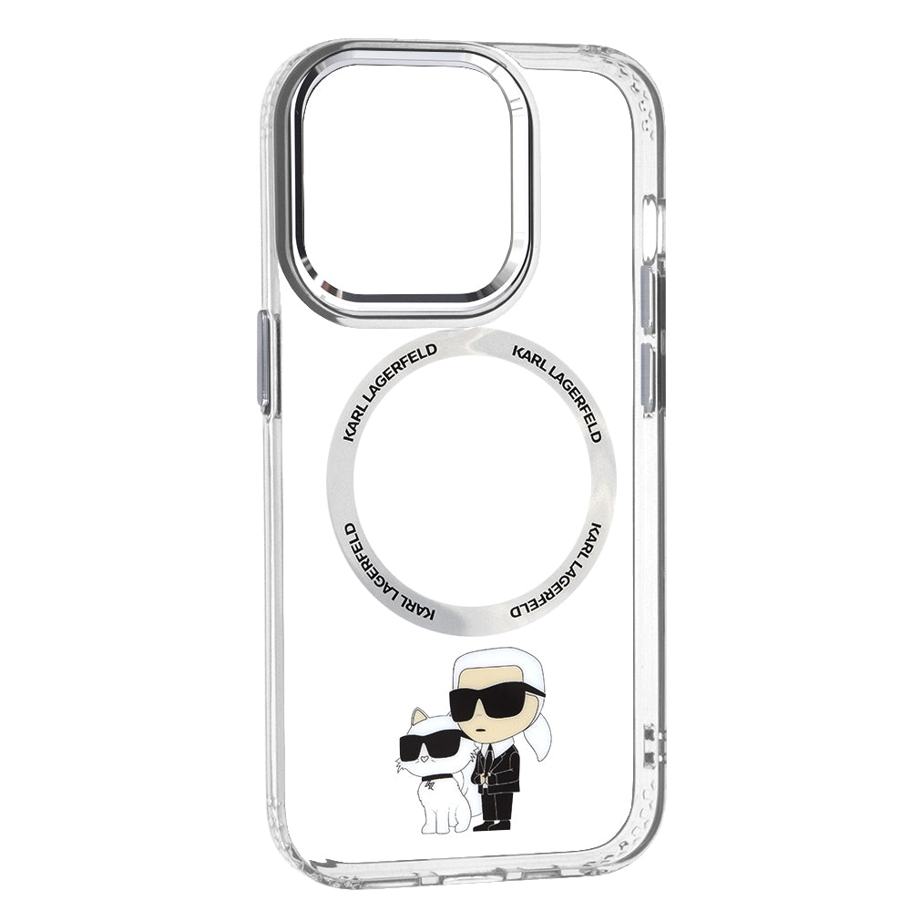 MagSafe-deksel for Apple iPhone 14 Pro, Karl Lagerfeld, Ikonik Karl & Choupette, Gjennomsiktig