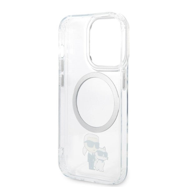 MagSafe-deksel for Apple iPhone 14 Pro, Karl Lagerfeld, Ikonik Karl & Choupette, Gjennomsiktig