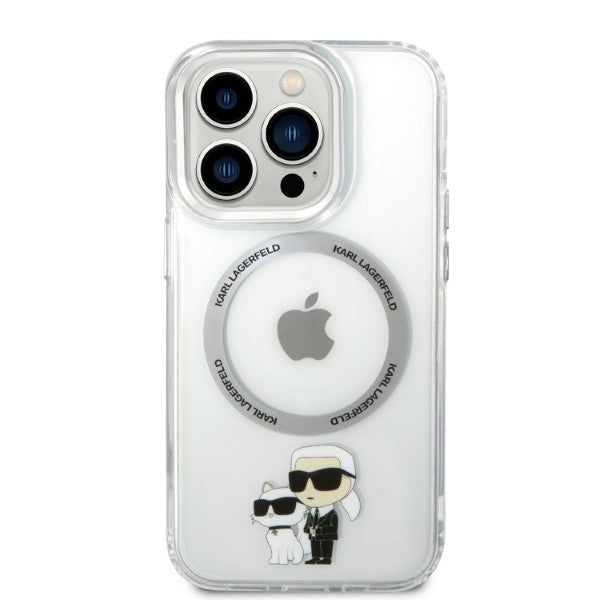 MagSafe-deksel for Apple iPhone 14 Pro, Karl Lagerfeld, Ikonik Karl & Choupette, Gjennomsiktig