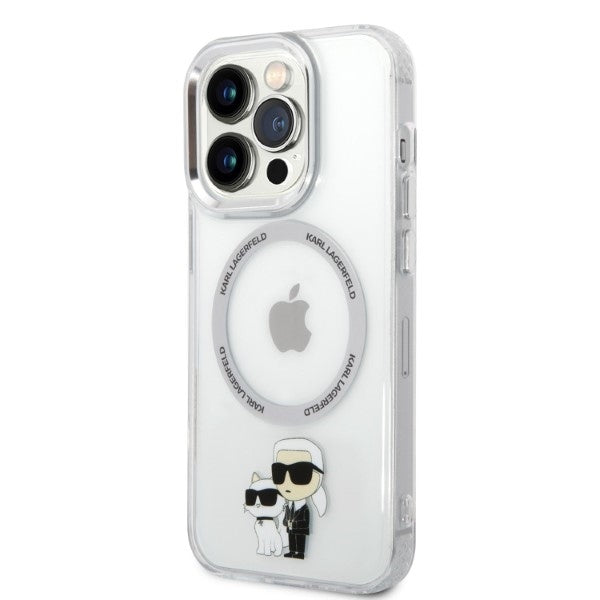 MagSafe-deksel for Apple iPhone 14 Pro, Karl Lagerfeld, Ikonik Karl & Choupette, Gjennomsiktig