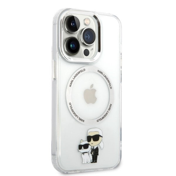 MagSafe-deksel for Apple iPhone 14 Pro, Karl Lagerfeld, Ikonik Karl & Choupette, Gjennomsiktig