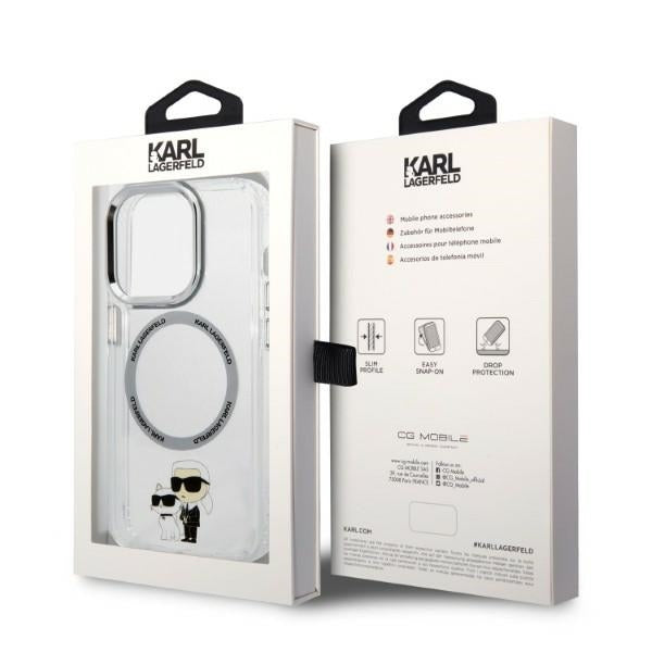 MagSafe-deksel for Apple iPhone 14 Pro, Karl Lagerfeld, Ikonik Karl & Choupette, Gjennomsiktig