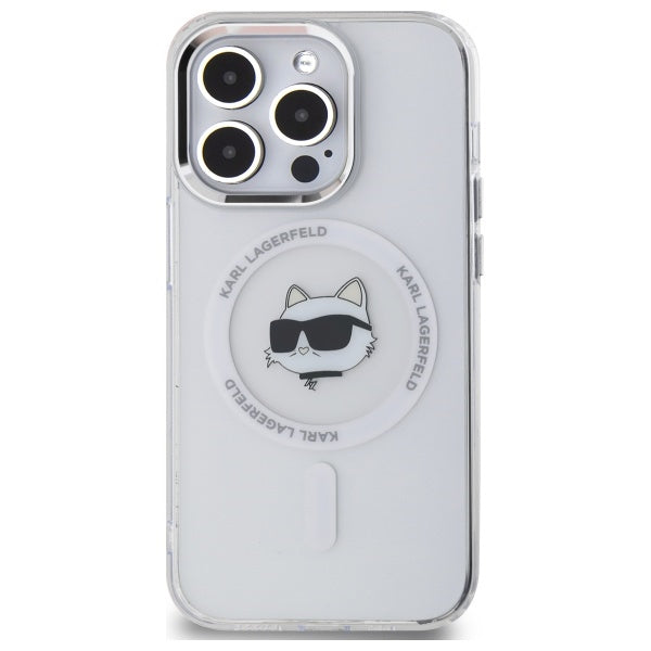 MagSafe-deksel for Apple iPhone 14 Pro, Karl Lagerfeld, IML Metal Choupette's Head, Hvit