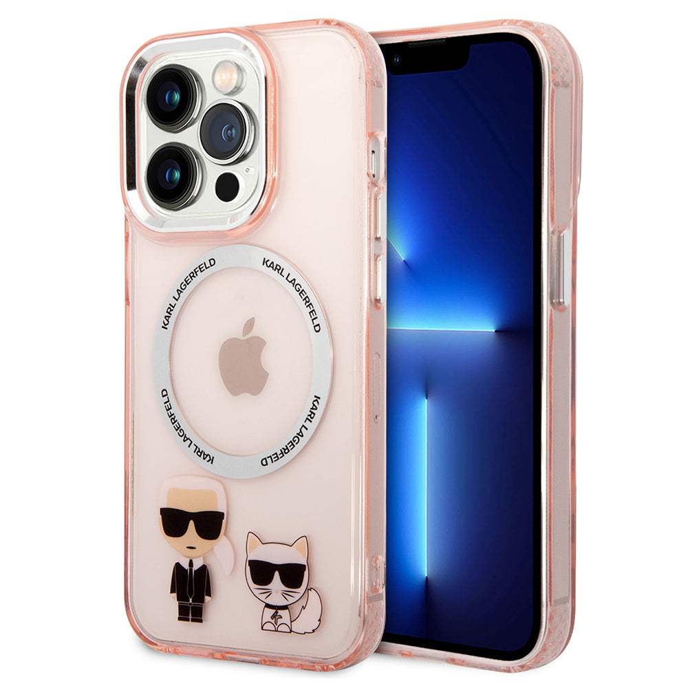 MagSafe-deksel for Apple iPhone 14 Pro, Karl Lagerfeld, Karl & Choupette Aluminium, Rosa