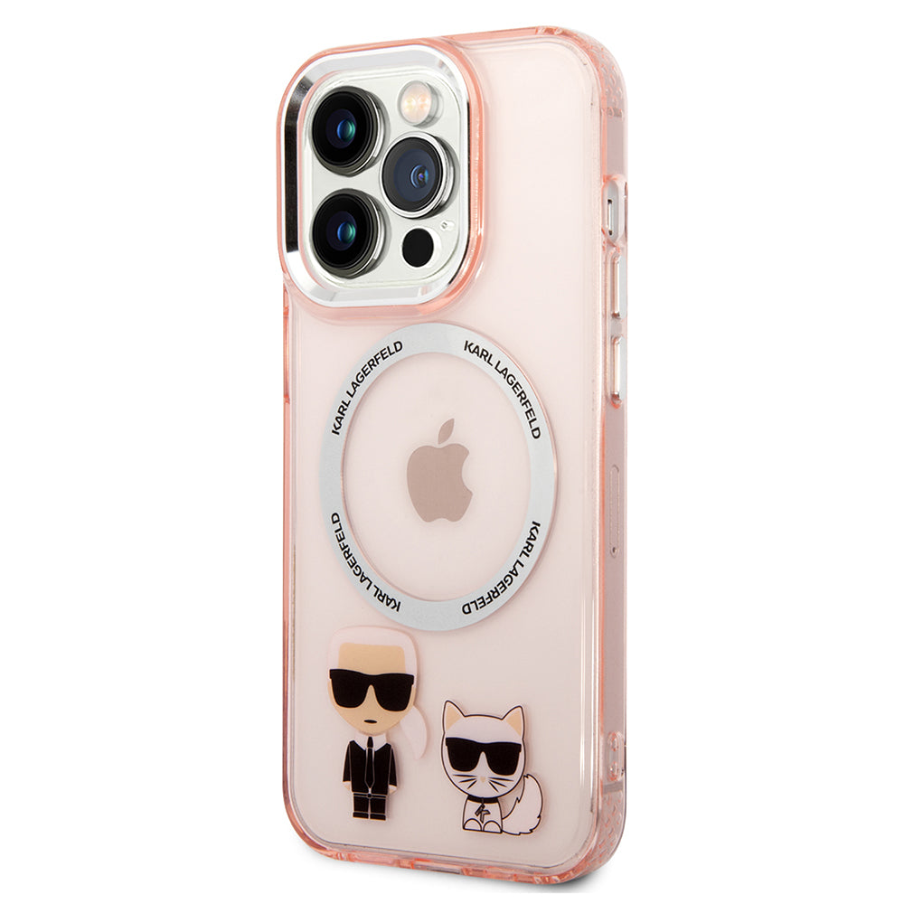 MagSafe-deksel for Apple iPhone 14 Pro, Karl Lagerfeld, Karl & Choupette Aluminium, Rosa