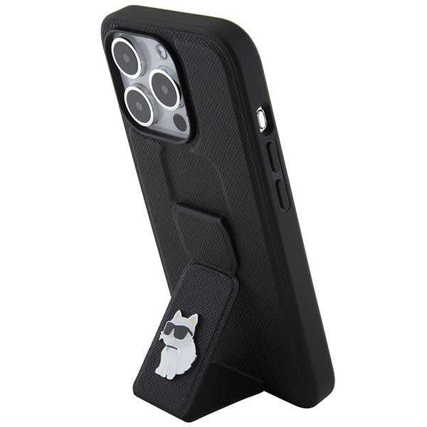 MagSafe-deksel for Apple iPhone 14 Pro, Karl Lagerfeld, Saffiano Gripstand Choupette, Svart