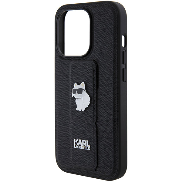 MagSafe-deksel for Apple iPhone 14 Pro, Karl Lagerfeld, Saffiano Gripstand Choupette, Svart